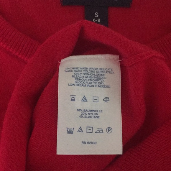 Lands’ End short sleeve red sweater knit blouse - Picture 4 of 4